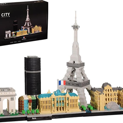 Architecture Paris Micro Building Blocks Set with Eiffel Tower and The Louvre Skyline Series Adult and Assembly World Famous Landmarks Construction Present Kit 3680 pcs