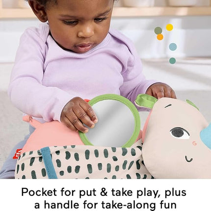 Fisher-Price Newborn Toy Planet Friends Tummy Time Roaming Rhino Plush with Sensory Activities for Babies Ages 0+ Months
