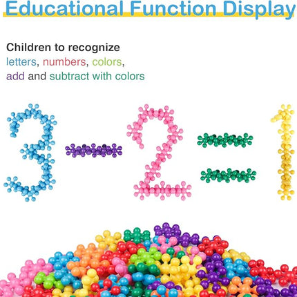 NEOACT 600 PCS Building Blocks Connect Toys,Interlocking Solid Plastic Educational Toys Sets for Preschool Kids Boys and Girls Aged 3+, Promote Fine Motor Skills and Sensory Development.