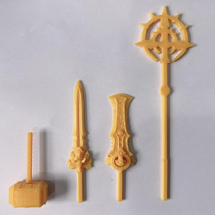 T13 Action Figure Set, 3D Printed Multi-Jointed Movable Robot Dummy Set Lucky 13 Action Figure Articulated, for Collectors Desktop Decorations (Gold)