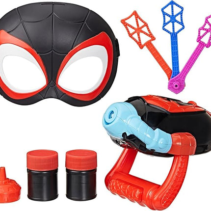Spidey and his Amazing Friends Marvel Water-Webs Miles “Spin” Morales Electronic Bubble Slinger Role Play Set with Mask, Super Hero Toys for Kids, Ages 3+ (Amazon Exclusive)