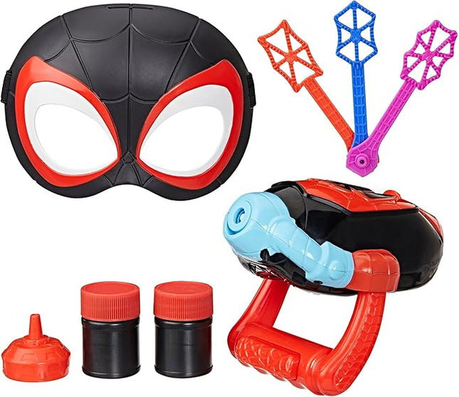 Spidey and his Amazing Friends Marvel Water-Webs Miles “Spin” Morales Electronic Bubble Slinger Role Play Set with Mask, Super Hero Toys for Kids, Ages 3+ (Amazon Exclusive)