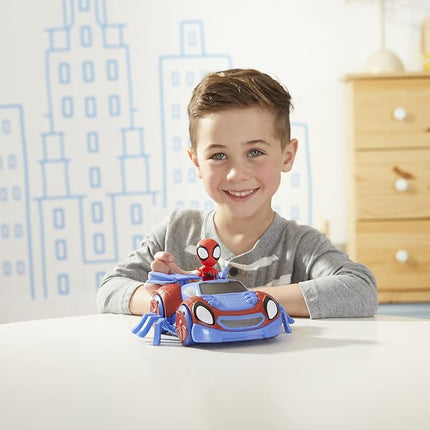 Spidey and His Amazing Friends Marvel Change 'N Go Web-Crawler and Spidey Action Figure, 2-in-1 Vehicle, 4-Inch , for Kids Ages 3 and Up