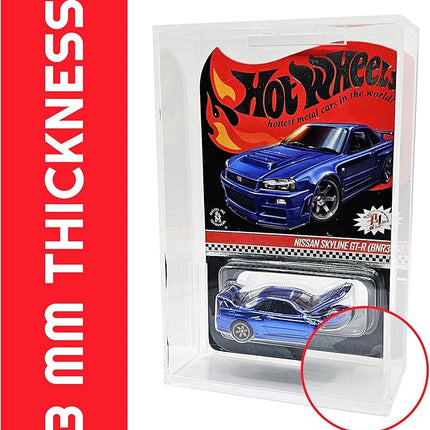 EVORETRO Hot Wheels Mainline Cars Acrylic Display Case, Pack of 2 – Clear Protective Cover for Collectibles, Scratch-Resistant and Stackable Design – for Showcasing Your Diecast Models