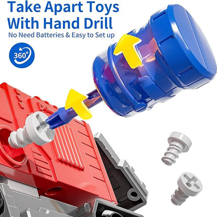 Toys for Ages 5-7, 5-in-1 Take Apart Vehicle Trucks Transform to Robot, 4 5 6 7 Year Old Boy Christmas Birthday Gift Ideas, Robot Toys with Light and Sounds for Kids 5-7