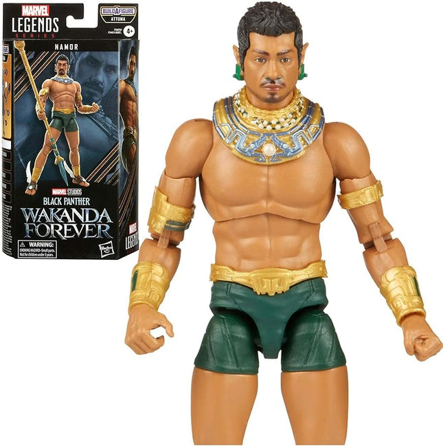 Marvel Legends Series Black Panther Wakanda Forever Namor 6-inch MCU Action Figure Toy, 3 Accessories, 1 Build-A-Figure Part
