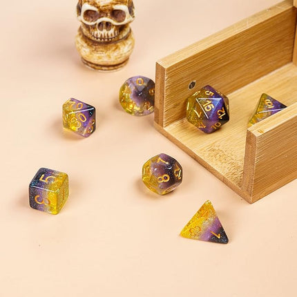 HDdais 7PCS Non-Binary-Pride Polyhedral DND Dice Set, Homosexual Flag D&D Dice for RPG and Other Table Games
