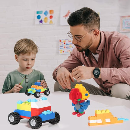 1500 Pieces Building Bricks for Kids with Doors, Windows, Wheels, Tires, Axles, Classic Building Bulk Blocks Compatible with All Major Brands for Boys Girls Ages 3 4 5 6 7 8 9 10 Year Old