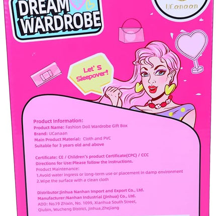 UCanaan Girl Doll and Closet Set with Doll Clothes and Accessories Items Including Fashion Dolls, Dressand Many Other Accessories (Refer Picture Shows)，Best Gitfs for Girls Christmas Birthday