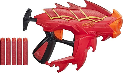 NERF DragonPower Fireshot Dart Blaster, Inspired by Dungeons and Dragons, 5 Darts, 4-Dart Storage, Priming Handle
