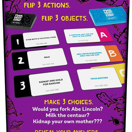 Hasbro Gaming Fork Milk Kidnap Game for Adults Only, an Adult Party Game of Questionable Choices, Ages 17+, for 3 to 10 Players, Hilarious NSFW Card Games