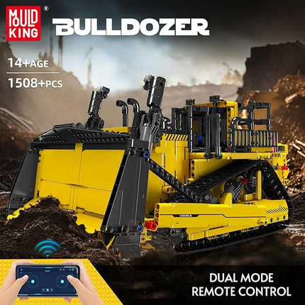 Mould King Bulldozer Technique Building Set, App-Controlled 2.4G RC Bulldozer Truck Construction Vehicle Toys with Engines, DIY Engineering Model Sets for Adults/14+(1508 Pieces)