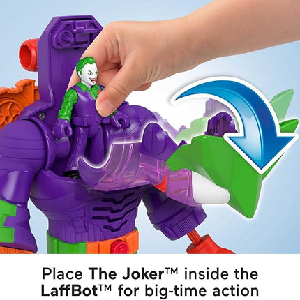 Fisher-Price Imaginext DC Super Friends Robot Toy, The Joker Insider & LaffBot 12-Inch with Lights Sounds & Figure for Kids Ages 3+ Years