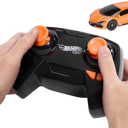Hot Wheels RC Toy Car, Remote-Control Lamborghini Revuelto in 1:64 Scale, Recharge with USB Cable, Races & Stunts On- and Off-Track with Turbo Boost
