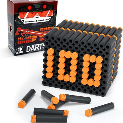 EKIND 100 Pcs Waffles Darts Refill Pack Foam Bullet Compatible for NERF N-Strike Series Blaster (Black)