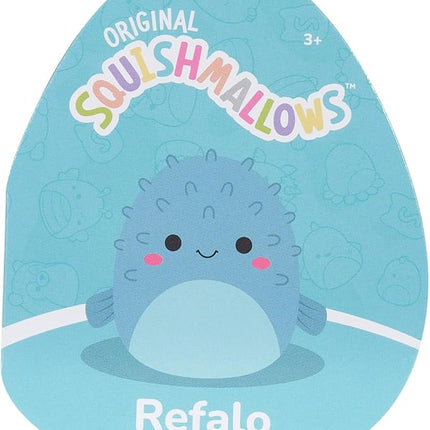 Squishmallows Original 16in Refalo The Blue Pufferfish – Official Jazwares Plush (Large)