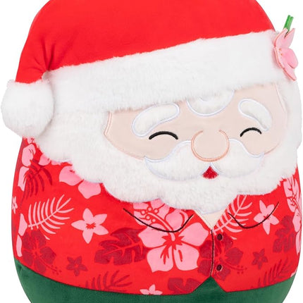 Squishmallows Original 14in Nick The Santa Claus in Red Hawaiian Shirt – Official Jazwares Holiday Plush (Large)