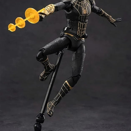 No Way HomeSpiderman Action Figures-7 Inch All Joints Movable Exquisite Collection Model Gift (Black & Gold)