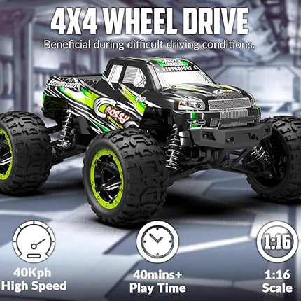 RACENT RC Truck 1:16 4x4 All Terrain RC Car 40KPH High Speed Remote Control Cars for Adults