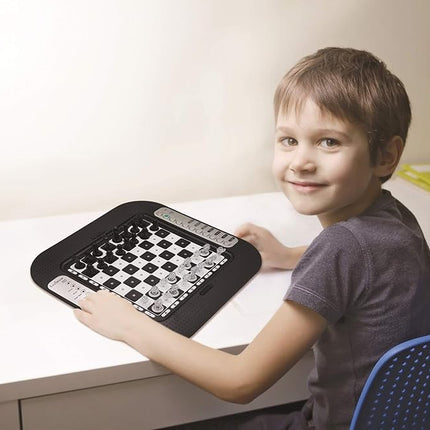 Lexibook Chessman® FX, Electronic Chess Game with Tactile Keyboard and Light and Sound Effects, 32 Pieces, 64 Levels of Difficulty, Family Board Game, Black/Grey, CG1335