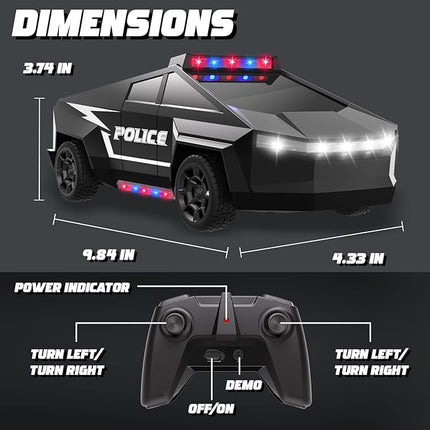 Remote Control Car, 1:22 RC Trucks Police Car Toy for Boys, RC Car with Light and Loadspace, 4WD Electric Vehicle Toys, Birthday Gifts for Boys/Girls Age 4 5 6 7 8 9 10-12+