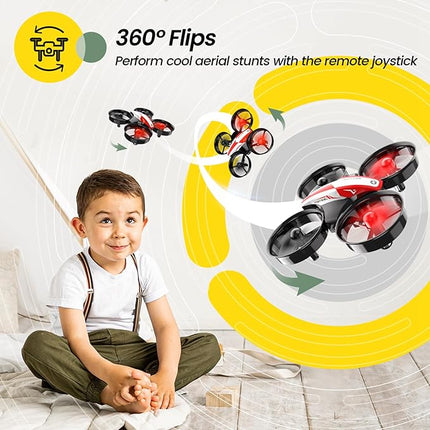 Holy Stone Mini Drone for Kids and Beginners RC Nano Quadcopter Indoor Small Helicopter Plane with Auto Hovering, 3D Flips, Headless Mode and 3 Batteries, Great Gift Toy for Boys and Girls, HS210 Red