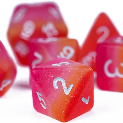 HDdais 7PCS Lesbian-Pride Polyhedral DND Dice Set, Homosexual Flag D&D Dice for RPG and Other Table Games(Matte)