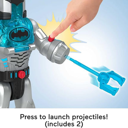 Fisher-Price Imaginext DC Super Friends Batman Toy Insider & Exo Suit 12-Inch Robot with Lights Sounds & Figure for Ages 3+ Years, Defender Grey
