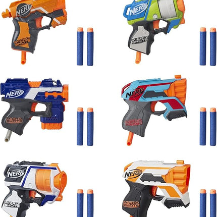 NERF MicroShots 6-Blaster Bundle - 6 Mini Dart-Firing Elite Blasters and 6 Official Elite Darts - Kids, Teens, Adults (Amazon Exclusive), 1.73 x 16.5 x 10.98 inches