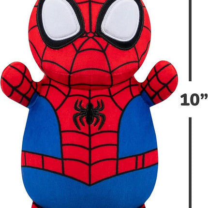 Squishmallows Original Marvel Spidey and His Amazing Friends 10-Inch Spidey HugMees - Medium-Sized Ultrasoft Official Jazwares Plush