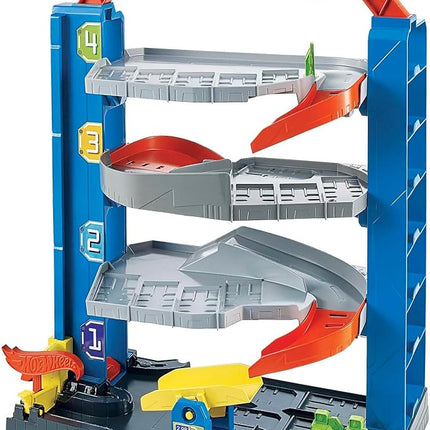 Hot Wheels City Stunt Garage Play Set Gift Idea for Ages 3 to 8 Years Elevator to Upper Levels Connects to Other Sets