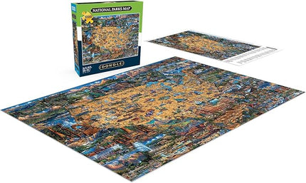 Buffalo Games - Dowdle - National Parks Map - 1000 Piece Jigsaw Puzzle for Adults -Challenging Puzzle Perfect for Game Nights - Finished Size is 26.75 x 19.75