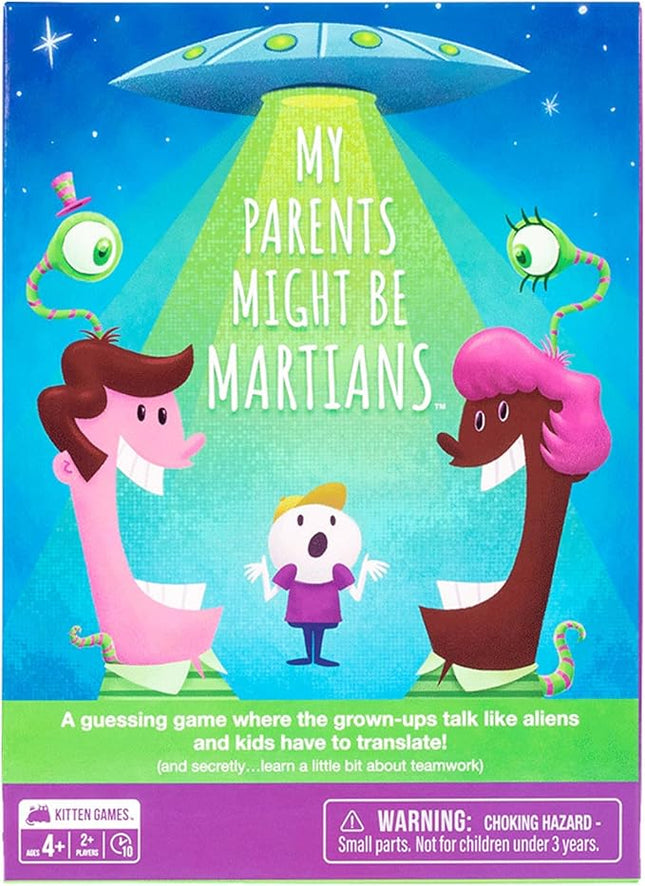 Exploding Kittens My Parents Might be Martians 2+ Players - Ages 4+ - 10 Minutes to Play - Teamwork and Guessing Game - Kid Friendly Card Game, Family Game Night, Parents and Kids Game