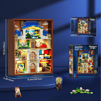 Artworks Painting Frame Building Set with Lights, Artistic Painting Building Brick for Home Office Decor, Collectible Art Building Block Kit for Adults Boys Girls Ages 12+ (Not Wall-Mountable)