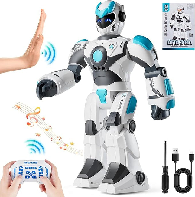 VEVOR RC Robot Toys for Kids, Gesture Sensing Programmable Remote Control Smart Robot, Interactive Walking Singing Dancing Robot for Age 6+ Year Old Boys Girls Birthday Gift Present