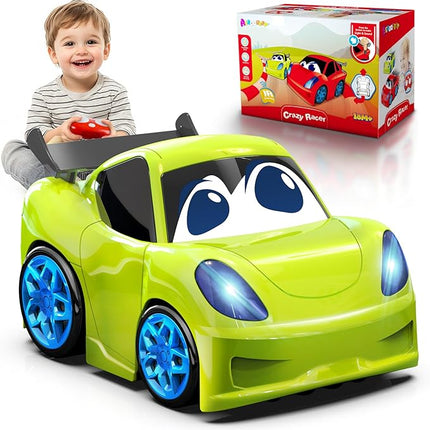 Remote Control Car for Toddlers for Boys Light-Up Educational Fun Toy Cars for Interactive Durable Toys for 2 3 4 5 6 Girls Kids