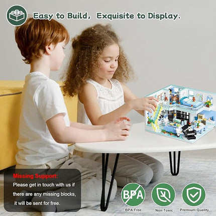 Friends House Building Block Set, Bear Room Small Brick Model, Creative Construction Mini Building Block Toy, Hobbies Christmas Birthday Gift for Teens Children Kids Boys Girls 8+ 1165 PCS