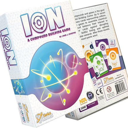 Genius Games Ion: A Compound Building Game (2nd Edition) - A Chemistry Card Drafting Game About Cations, Anion, Noble Gases - Science Accurate Board Game for High School Students, Teachers and Adults