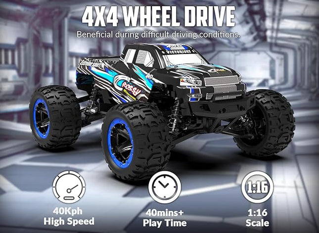 RACENT RC Truck 1:16 4x4 All Terrain RC Car 40KPH High Speed Remote Control Cars for Adults