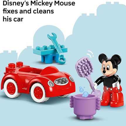 LEGO DUPLO Disney Mickey Mouse Clubhouse & Car Building Kit - Color Sorting Sensory Toy with Spinning Wheel - Toy for Toddlers, Girls, and Boys, Ages 2+ - Birthday Gift for Preschoolers - 10454