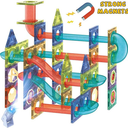 Contixo STEM Building Toys - 110 pcs Marble 3D Magnetic Run Tiles Learning Stacking Educational Building Blocks Set, Creativity Beyond Imagination, Inspirational, Recreational Toy for Kids