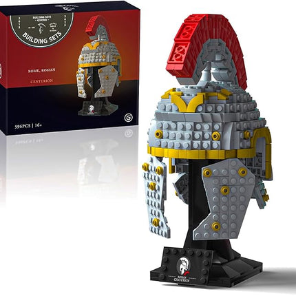 Roman Centurion Helmet Building Set, Build and Display, Collectible Roma Home Décor, Gift Idea for Classic Ancient Rome Fans (596PCS)