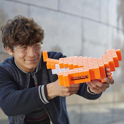 Nerf Minecraft Pillager's Dart-Blasting Crossbow, Includes 3 Nerf Elite Darts, Real Crossbow Action, Toys for 8 Year Old Boys and Girls and Up