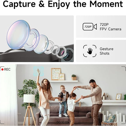 UranHub Drones for Kids 8-12, RC Drone with 720P HD FPV Camera,5 Lighting Modes/2 Batteries/3D Flip/3-Speed/Propeller Protection Cover, Cool Toys Gift for Kids and Beginners(Dark Brown)