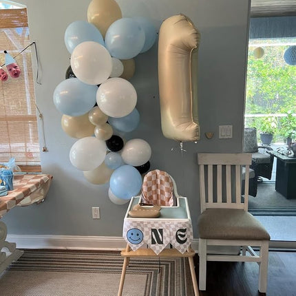 Smlpuame 40 Inch Beige Number 7 Balloons for 7th Birthday Decorations Boys Girl, Giant Self-Sealing Cream Foil Number 0-10 White Sand Balloon for Women Men Party Anniversary Baby Shower Supplies