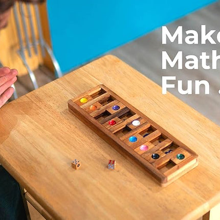 BSIRI Shut The Box Board Games with Math Kids Player Wooden Box of Brain Teaser Puzzles for Family Educational and Get Fun on Game to Teach Kids to Count on Math