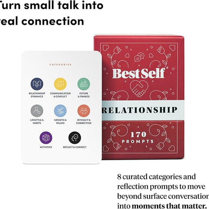 BestSelf Relationship Deck - 150 Discussion Prompts to Create Real Conversations - Perfect Couples Games, Card Games for Adults, and Amazing Gifts for Wife