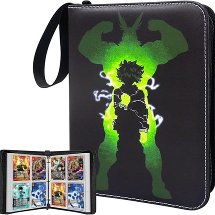 Trading Card Binder for Anime Cards,4 Pocket with 60 Sleeves up to 480 Cards,Waterproof Card Storage Bag with Removable Sleeves for Anime and TCG Cards