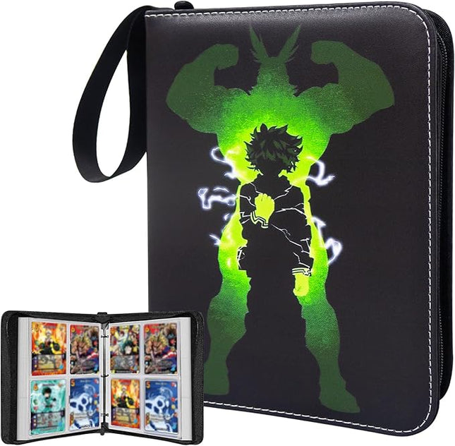 Trading Card Binder for Anime Cards,4 Pocket with 60 Sleeves up to 480 Cards,Waterproof Card Storage Bag with Removable Sleeves for Anime and TCG Cards