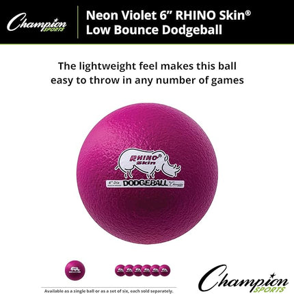 Champion Sports® Rhino Skin® Low Bounce Dodgeball Sets & Singles for Playground, PE, Backyard & League Games – Team Sports Equipment for Youth & Adults